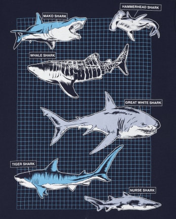 Paquete de 2 camisetas con gráfico de tiburón para niños