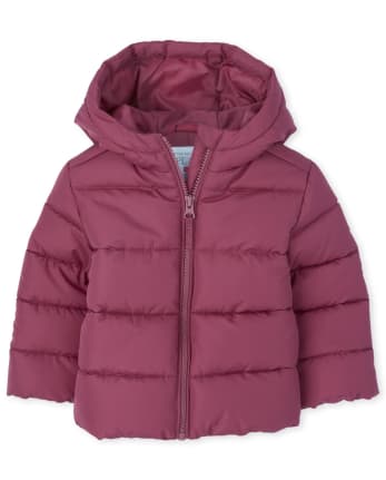 The Childrens Place Girls Toddler Foil Crown Bubble Puffer Jacket