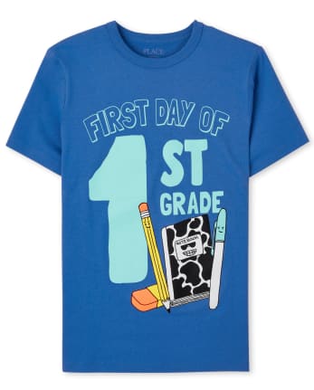 Camiseta gráfica de primer grado para niños