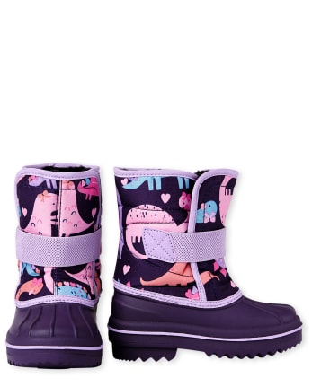 Toddler Girls Dino Print Snow Boots The Children s Place