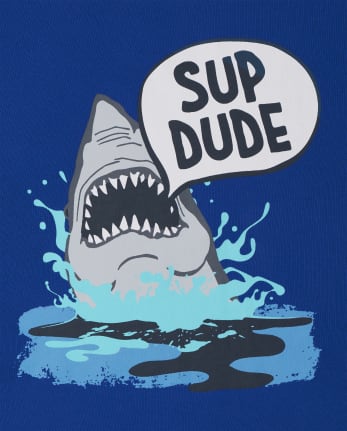 Boys Shark Dude Snug Fit Cotton Pajamas