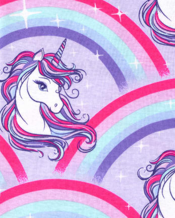Girls Unicorn Rainbow Snug Fit Cotton Pajamas 2-Pack