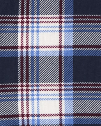 Boys Raglan Plaid Snug Fit Cotton Pajamas