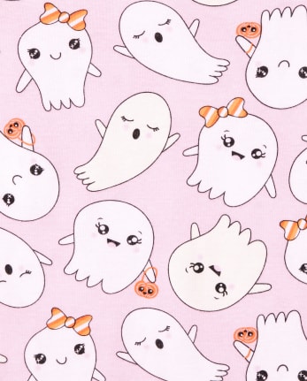 Girls Halloween Glow Ghosts Snug Fit Cotton Pajamas