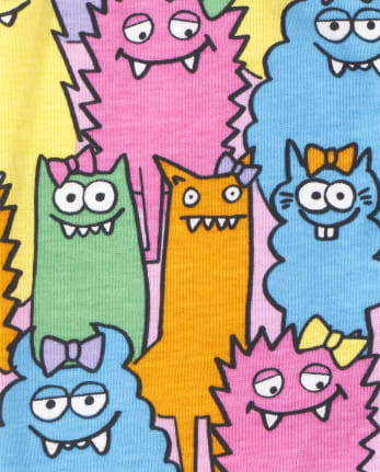 Baby And Toddler Girls Little Monster Snug Fit Cotton Pajamas