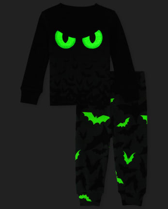 Unisex Baby And Toddler Glow Bats Snug Fit Cotton Pajamas