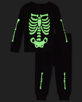 Unisex Baby And Toddler Matching Family Glow Skeleton Snug Fit Cotton One Piece Pajamas