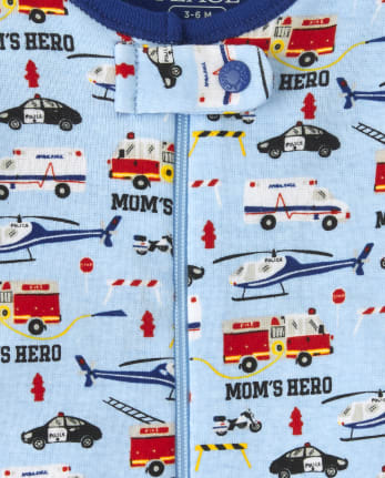 Baby And Toddler Boys Emergency Vehicle Snug Fit Cotton One Piece Pajamas