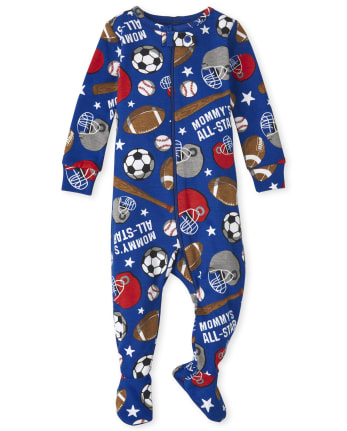 Baby And Toddler Boys Sports Snug Fit Cotton One Piece Pajamas
