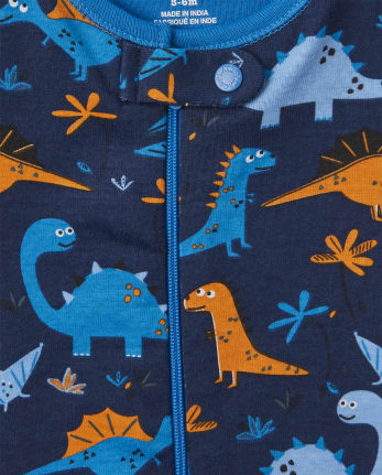 Baby And Toddler Boys Dino Snug Fit Cotton One Piece Pajamas 2-Pack