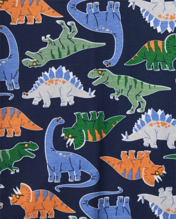 Baby And Toddler Boys Dino Fire Truck Snug Fit Cotton One Piece Pajamas 2-Pack