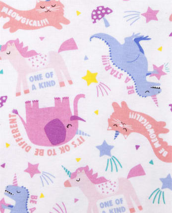 Lot de 2 pyjamas en coton ajustés avec animaux pour bébés et petites filles