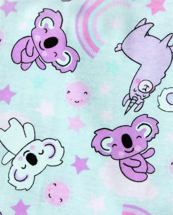 Lot de 2 pyjamas en coton ajustés avec animaux pour bébés et petites filles