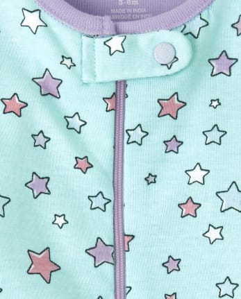 Baby And Toddler Girls Animal Stars Snug Fit Cotton One Piece Pajamas 2-Pack