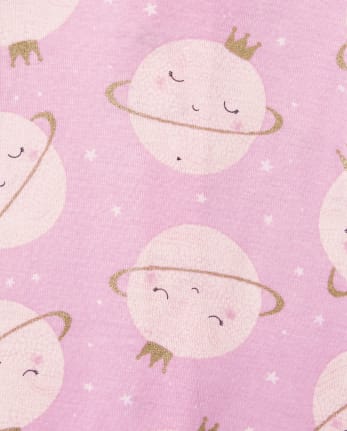 Pijamas de una pieza de algodón con ajuste ceñido Planets para bebés y niñas pequeñas, paquete de 3