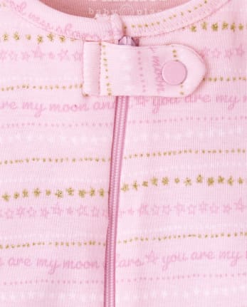 Pijamas de una pieza de algodón con ajuste ceñido Planets para bebés y niñas pequeñas, paquete de 3
