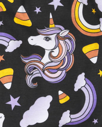 Baby And Toddler Girls Halloween Unicorn Snug Fit Cotton Pajamas