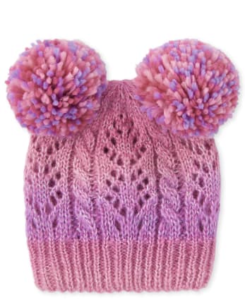 Gorro Ombre Pointelle Pom Pom para niñas