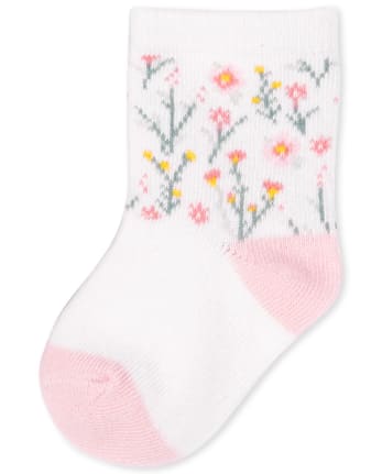 Calcetines midi de flores para bebé niña, paquete de 6
