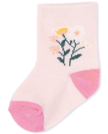 Calcetines midi de flores para bebé niña, paquete de 6