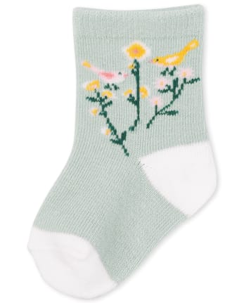 Calcetines midi de flores para bebé niña, paquete de 6