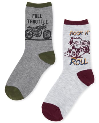 Boys Rock N Roll Crew Socks 6-Pack