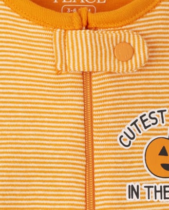 Baby And Toddler Pumpkin Striped Snug Fit Cotton One Piece Pajamas