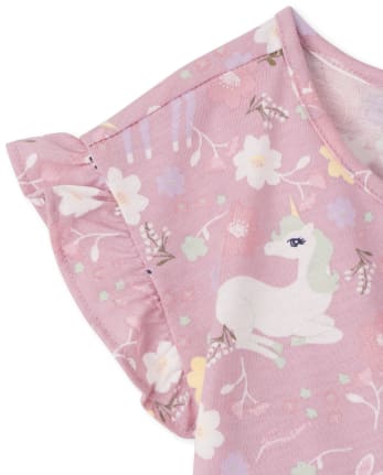 Vestido babydoll de unicornio para bebés y niñas pequeñas