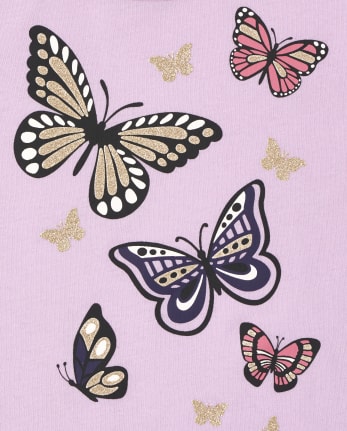 Paquete de 2 tops de mariposa para niñas pequeñas