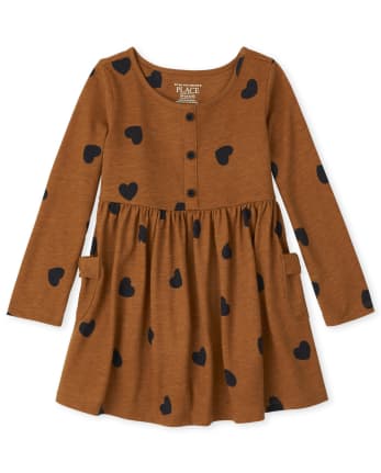 Baby And Toddler Girls Heart Bow Everyday Dress