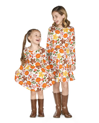  Gymboree girls Long Sleeve Dress,Pumpkin Print,12-18 Months:  Clothing, Shoes & Jewelry