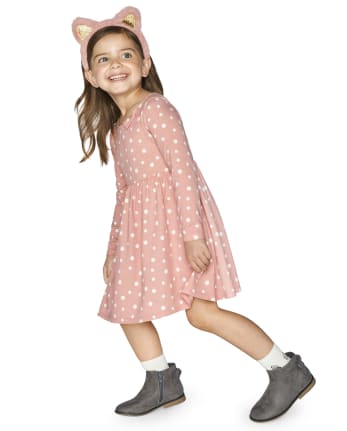 Baby And Toddler Girls Dot Bow Everyday Dress
