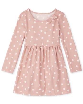 Baby And Toddler Girls Dot Bow Everyday Dress