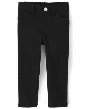 Baby And Toddler Girls French Terry Jeggings BLACK The Children s Place