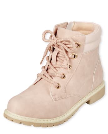 Girls Heart Eyelet Lace Up Booties