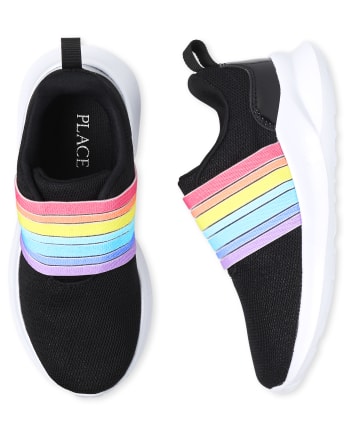Zapatillas deportivas de malla arcoíris para niñas