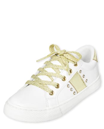Girls Jeweled Low Top Sneakers