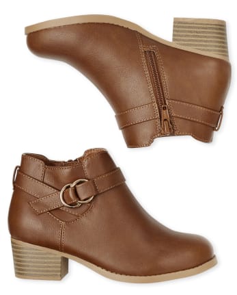 Bottines à talons bas avec boucle pour fille