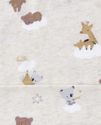 Ensemble 6 pièces bonnet et mitaines noués unisexe pour bébé ours