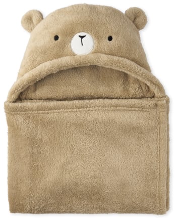 Unisex Baby Bear Cozy Hooded Blanket