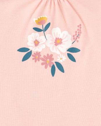 Lot de 4 bodys à fleurs pour bébé fille