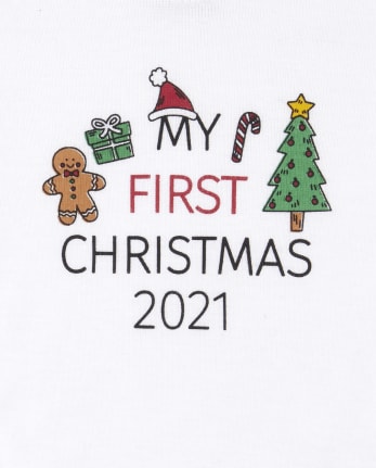 Conjunto unisex de para bebé "My First Christmas 2021" y pantalones de a rayas 2 piezas | The Children's Place - RUBY