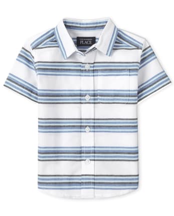 Baby And Toddler Boys Striped Oxford Button Up Shirt