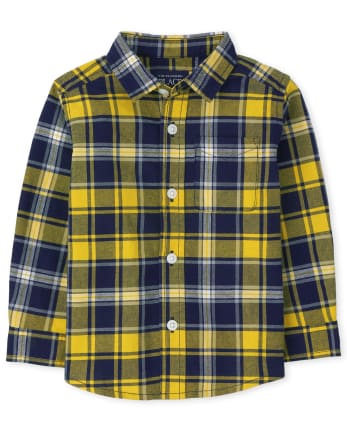 Baby And Toddler Boys Plaid Oxford Button Up Shirt