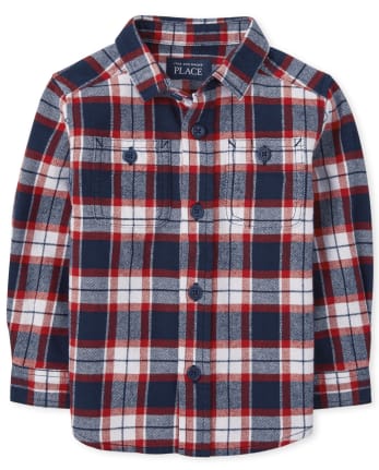Chemise boutonnée en flanelle à carreaux assortie pour bébés et tout-petits garçons