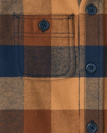Chemise boutonnée en flanelle à carreaux pour bébés et tout-petits garçons