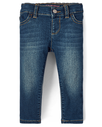 Jeggings de mezclilla de punto elástico para bebés y niñas pequeñas