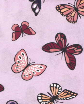 Lot de 2 robes de tous les jours à pois papillon pour petites filles