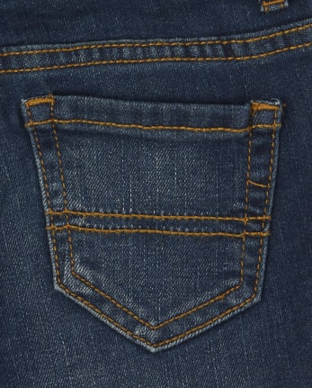 Paquete de 2 jeans rectos elásticos para bebés y niños pequeños