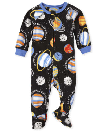 Baby And Toddler Boys Space Fleece One Piece Pajamas
